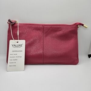 Rose Pink Wristlet Clutch Crossbody Bag